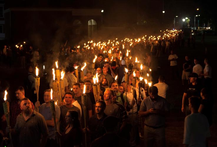 Many young men marched in the white nationalist Unite the Right rally in Charlottesville in 2017. 
Alejandro Alvarez/News2Share/Reuters