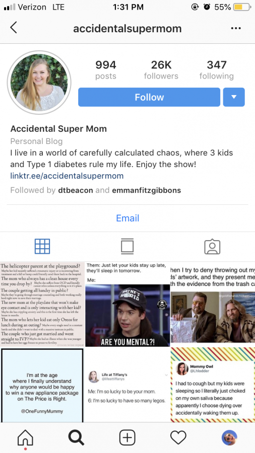 A snapshot from the Accidental Super Mom instagram page shows several funny mommy memes. These memes reflect Deboers real and relatable account that has drawn in over 26,000 followers. In addition to her Instagram, the Super Mom also maintains a blog, twitter, and facebook account. Her posts range from mom tips to book reviews.