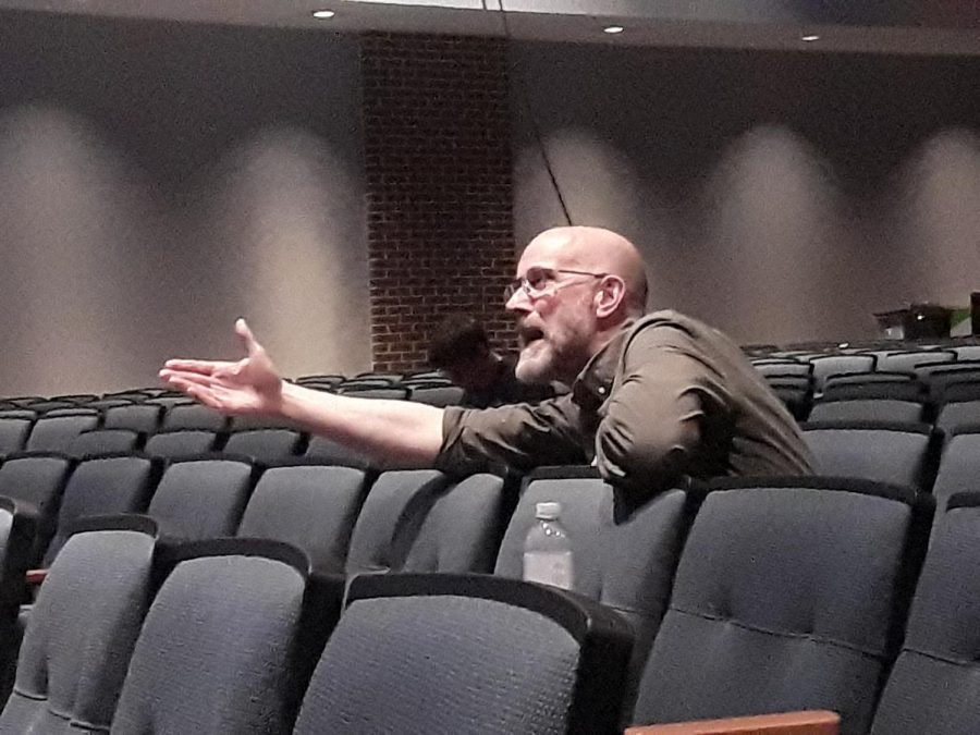 York County native and Broadway performer David Masenheimer offers advice and guidance to cast members of Dallastowns production of Les Miserables. The show opens Apr. 11.