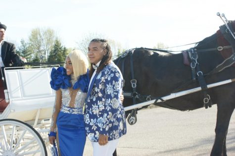 Anaiyah Morgan and Cole Ford arrived at Dallastown prom in a horse drawn carriage. The two showed off perfectly coordinated style as they made their way into Wisehaven Event Center for Dallastown Prom on Saturday, April 27, 2019. 