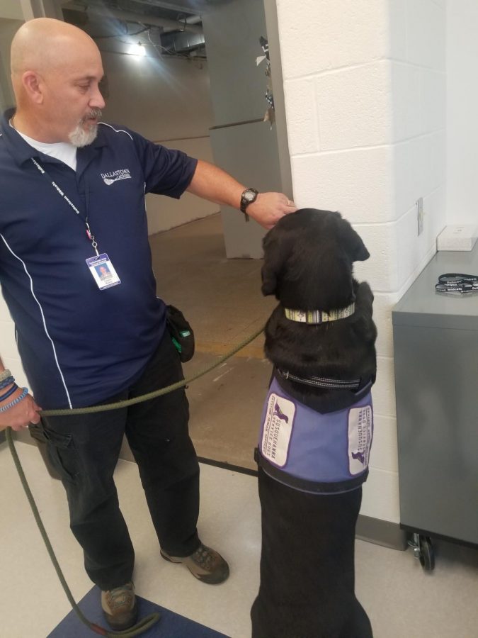 Inky Byers trains his service dog, Lovell, to turn on and off light switches along with 26 other cues and signals. 