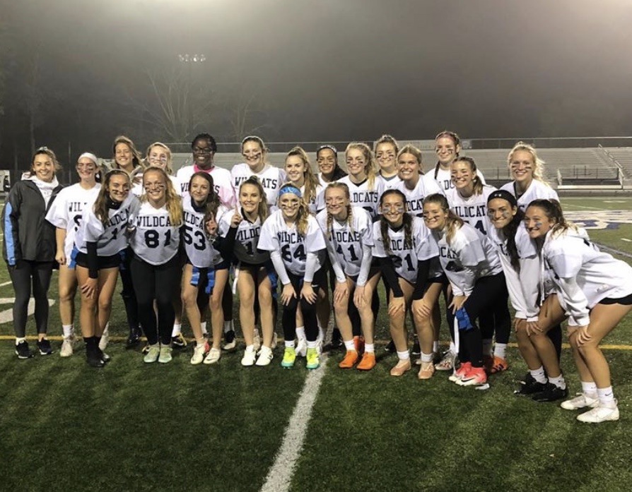 The Upperclassmen team (junior and senior girls) were the 24-6 winners over the underclassmen at the annual Powder Puff game on Thursday, Oct. 3. 
