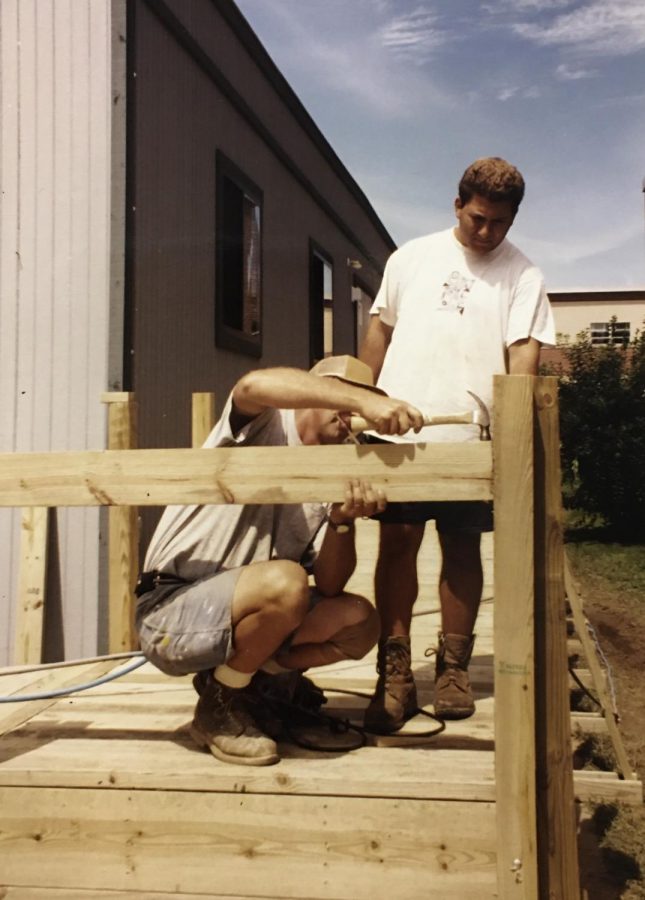 Before construction began, temporary classrooms were placed outside the building so there would still be enough classrooms to accommodate students. Custodial staff worked to install ramps to provide easy access to the rooms.