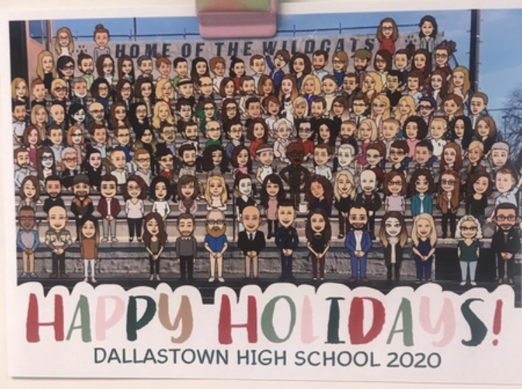 Dallastowns Faculty  Holiday Card for 2020-2021 is a socially distanced, creative alternative to the traditional group photo. 
