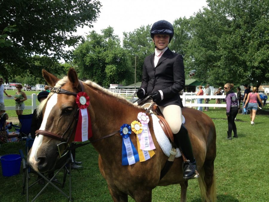 At age 10, Kaeden competed with her horse, Nutmeg, in her first show at Colombia Riding Club, in Colombia, PA. She won first in showmanship, second in walk trot, third in walk, and fifth in walk troy equitation. 