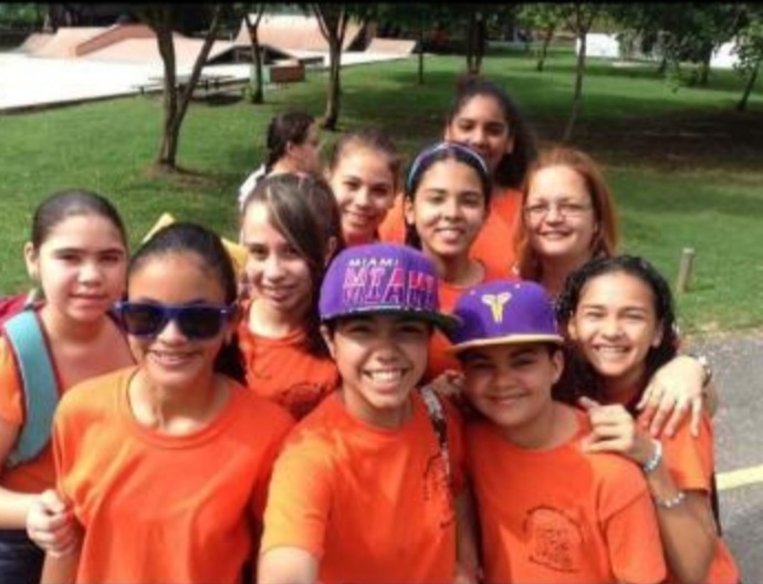 Vega Negron (on the right) with her friends in Puerto Rico