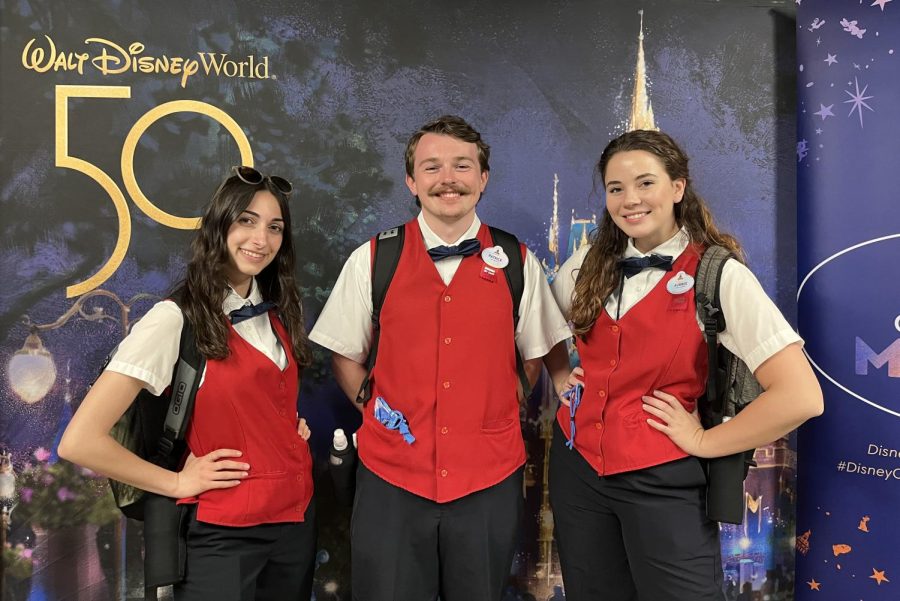 Andi Mazzarella (Left) pictured with her fellow cast members while working at Disney Worlds Magic Kingdom.