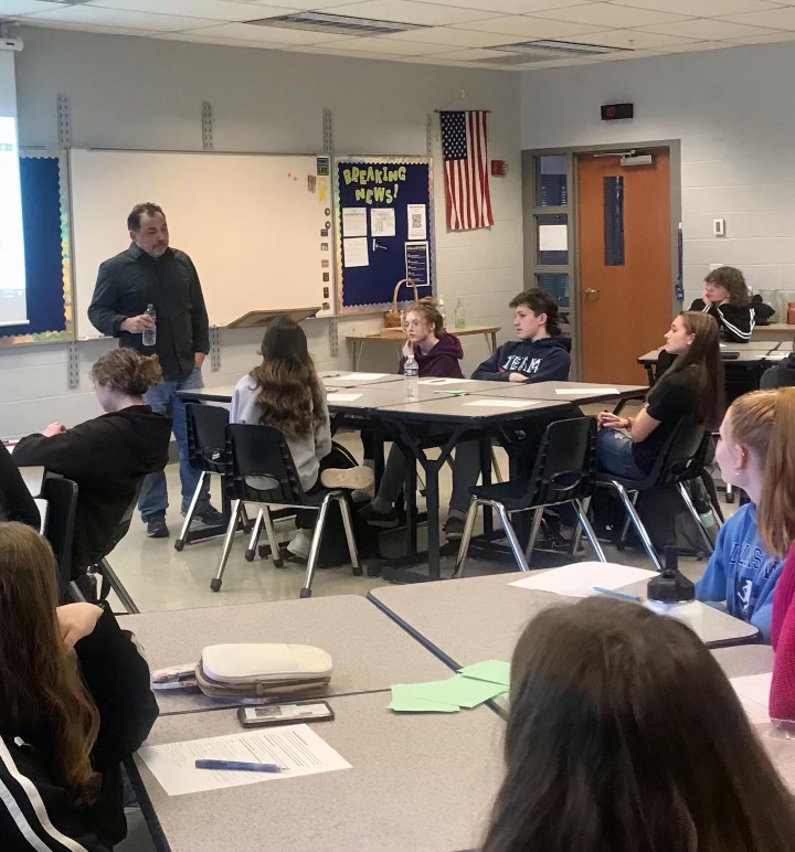 On March 8 Steve Navarolli came in for a press conference with the Print Jounalism and Digital Media class at the high school. He explained the best and worst parts of his job and his journey to get there.