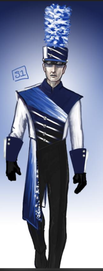 A sketch of the designs for the new band uniforms. 