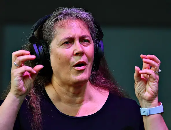 Sign language interpreter Deb Moul, of Hellam Township, works during Let Freedom Ring, a 9/11 tribute concert, at the York Fair on Wednesday, Sept. 11, 2019.