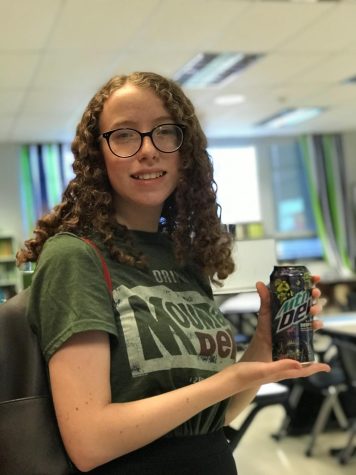 Senior Ryley Gould received a six-pack of 16 oz cans of an exclusive Baja Deep Dive flavor of Mountain Dew. She is one of 18,000 winners in the national contest. 