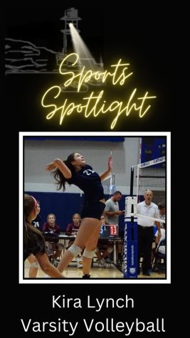 Sophomore volleyball player, Kira Lynch, was selected as our Sports Spotlight Athlete.  Lynch was voted by her peers for her ongoing, excellent performances on the court in recent weeks. 