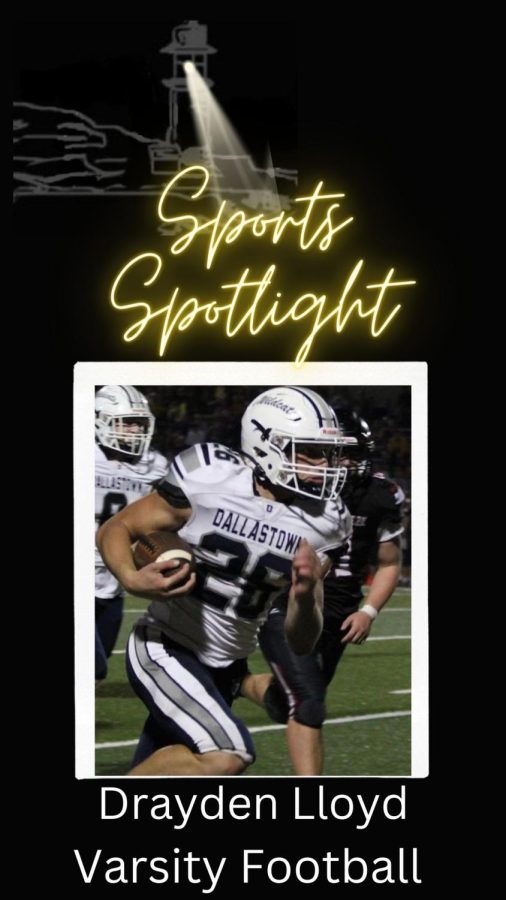 Senior football player, Drayden Lloyd,  was selected as our Sports Spotlight Athlete. Lloyd was chosen by his peers for his stand-out performances in recent weeks. 