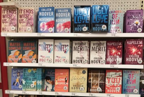 Colleen Hoovers popularity is displayed at the Target in York by full shelfs of her most popular books. Even though a lot of her fame came through BookTok, people are still interested in purchasing hard copies of her hooking novels. 