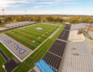 This aerial shot was taken of Wildcat Stadium prior to construction that began in November. Finally, after two years, the Wildcats are able to hold home games and meets again