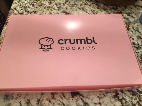 Crumbl cookies come in the recognizable pink box. After many different box options, they narrowed it down to the famous pink box.
