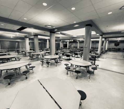 The Cafeteria here at Dallastown is often littered with trash. The empty cafeteria from this corner portrays the room as gigantic. This large open space is a lot of work for Dallastown custodians to clean up on their own. Students hope to work together to make the school a cleaner place.