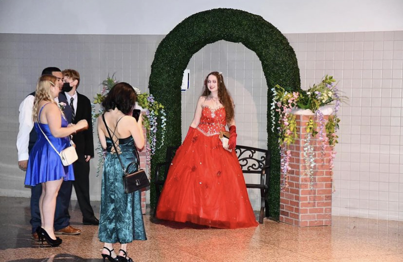 Another decoration made by the student council was a pergola to help signify an enchanted garden. 