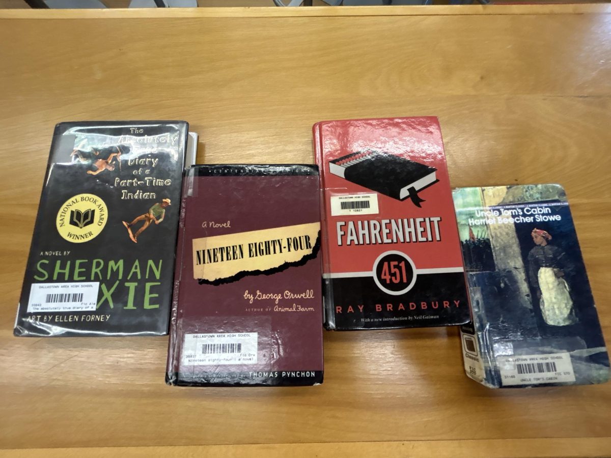 These are some of the most commonly banned books. Some classics, and others recently released. They consist of The Absolutely True Diary of a Part-Time Indian by Sherman Alexie. 1984 by George Orwell, “Fahrenheit 451” by Ray Bradbury, and “Uncle Tom’s Cabin” by Harriet Beecher Stowe.  