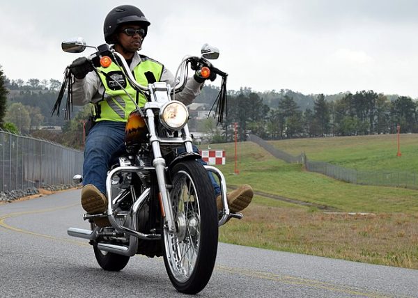 Col. Reginald Neal is pictured riding after taking a basic riders course refresher at Dobbins Air Reserve Base in Marietta, Ga.

No matter how busy you are, you have time for safety, Col. Neal said during the training.