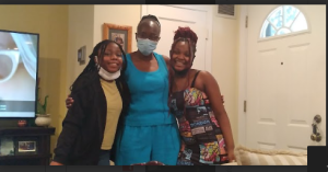 My aunt Gwen(middle), me(right), and my little sister(left) in May 2021