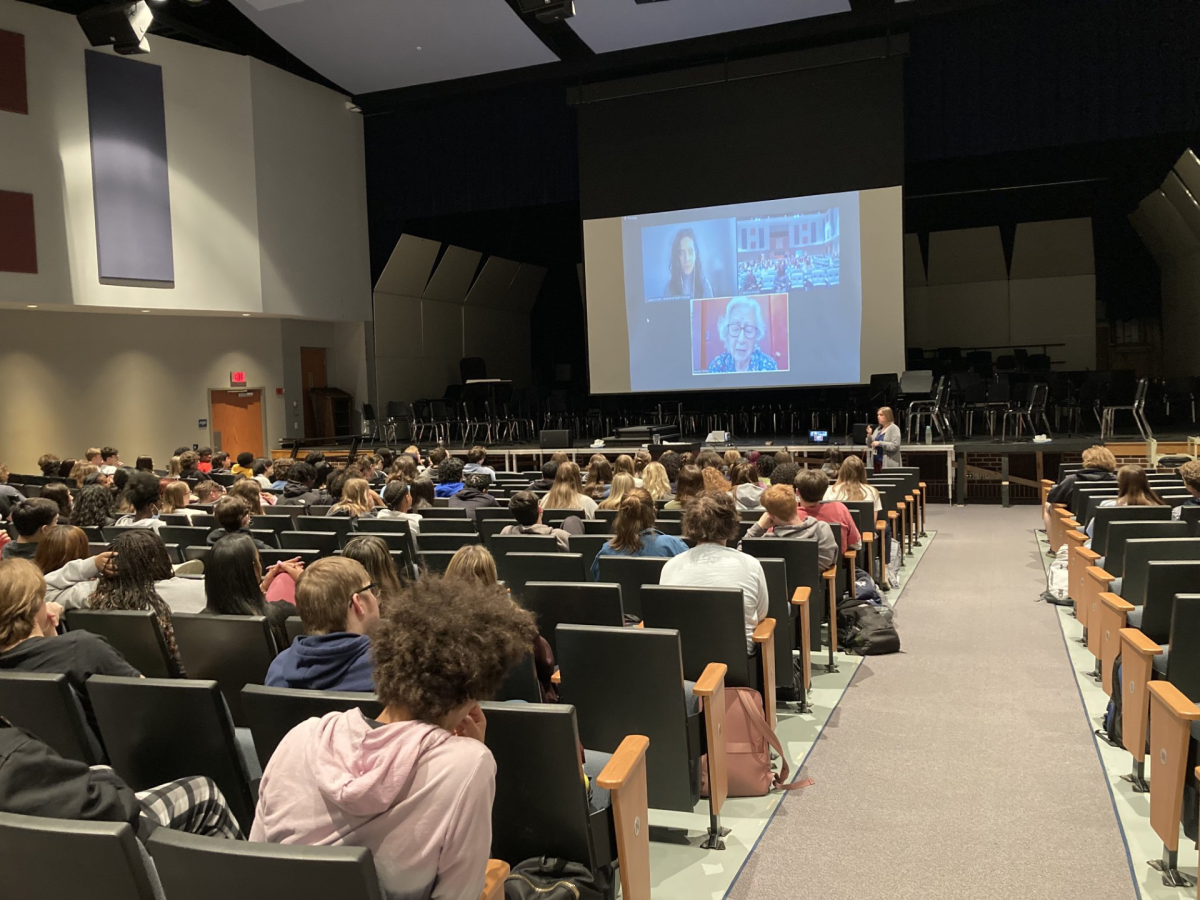 DAHS students, that took the course in 2022-2023, gathered in the auditorium to watch "Schindler's list." Afterward, they dutifully listened to Maritza Shelley's heart-wrenching story about her experience in the Holocaust.