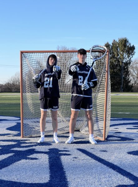 Logan and Nick Ungerland (left to right) posing for a picture before their junior lacrosse season. The pair are leaders on and off the field for the team, both being starters, with Nick being a captain. (Photo Submitted)