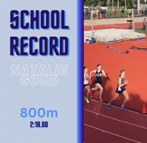 Junior Natalie Good breaks the school record for the 800m with a time of 2:18.00 at the Henderson Invitational. She also holds the school record with the 4X800 relay. 
