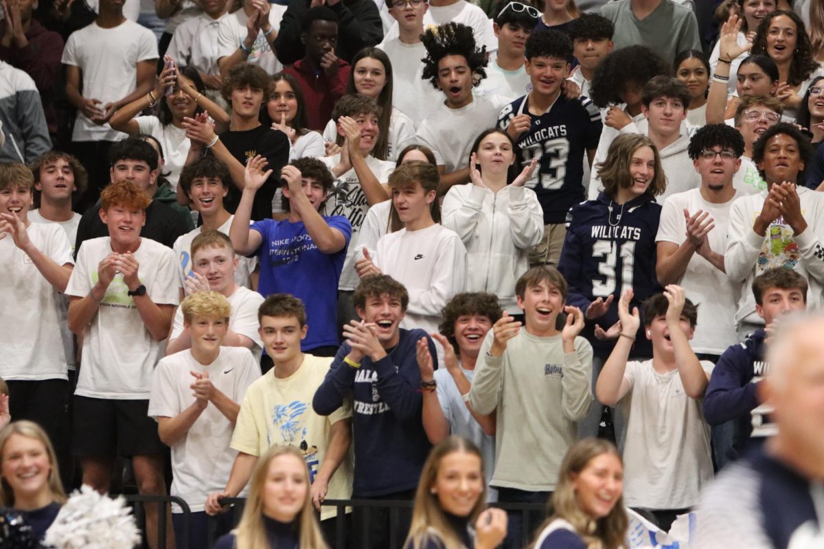 Students cheering.