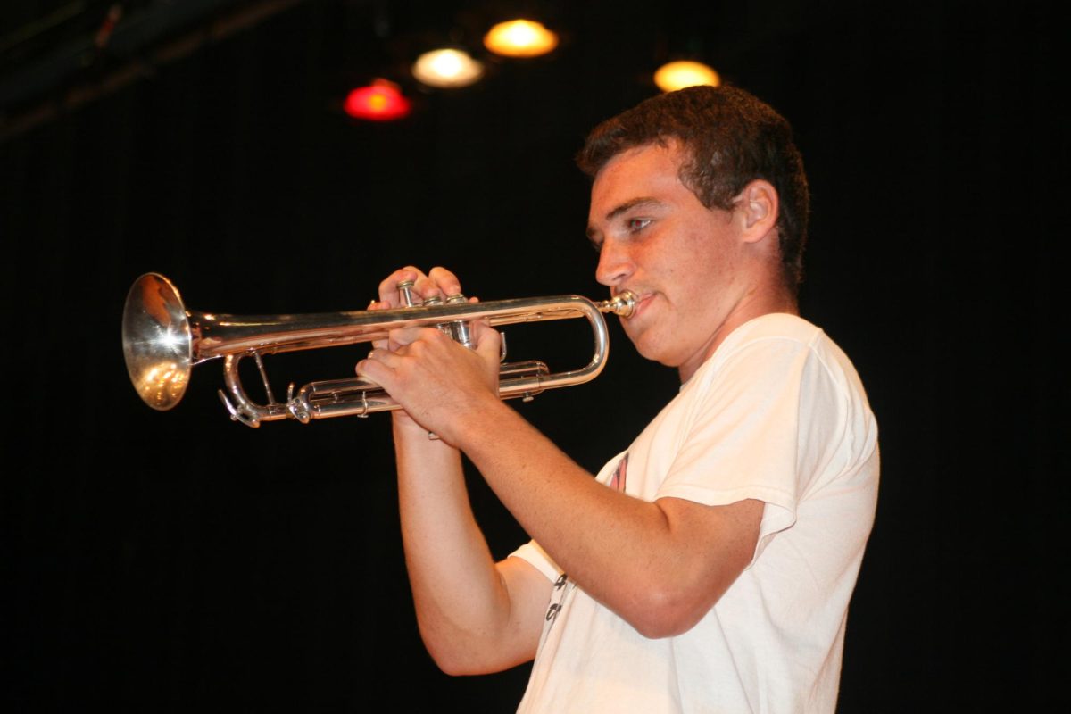 Dallastown Battle of the Bands contestant playing the trumpet.