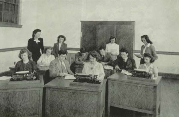 Dallastown's 1946 The Spectator Staff in the works of creating the Highschool's first Yearbook.