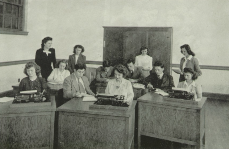 Dallastown's 1946 The Spectator Staff in the works of creating the Highschool's first Yearbook.