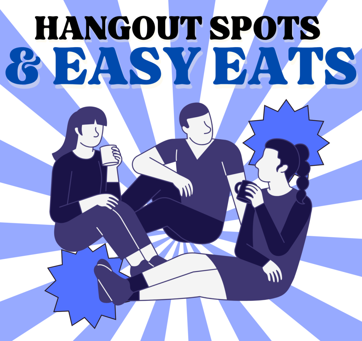 Canva Image of Hangout Spots & Easy Eats.