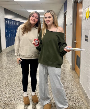 Students captured wearing comfortable outfits during school.