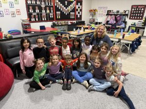 Whitney Bellomo and her first grade class. They show her more and more each day that teaching was meant for her. (Photo submitted by Bellomo)
