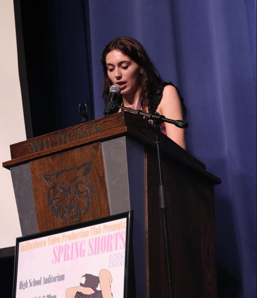 Julie Cioffi hosting this years Annual Spring Shorts festival. The theme of the 2025 festival was “The Era’s of Spring Shorts” in memory of Mr. Klinedinst starting and organizing spring shorts up to this point.   