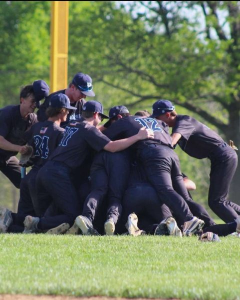 Dallastown celebrates co winning their conference with a dogpile.  (Photo submitted) 