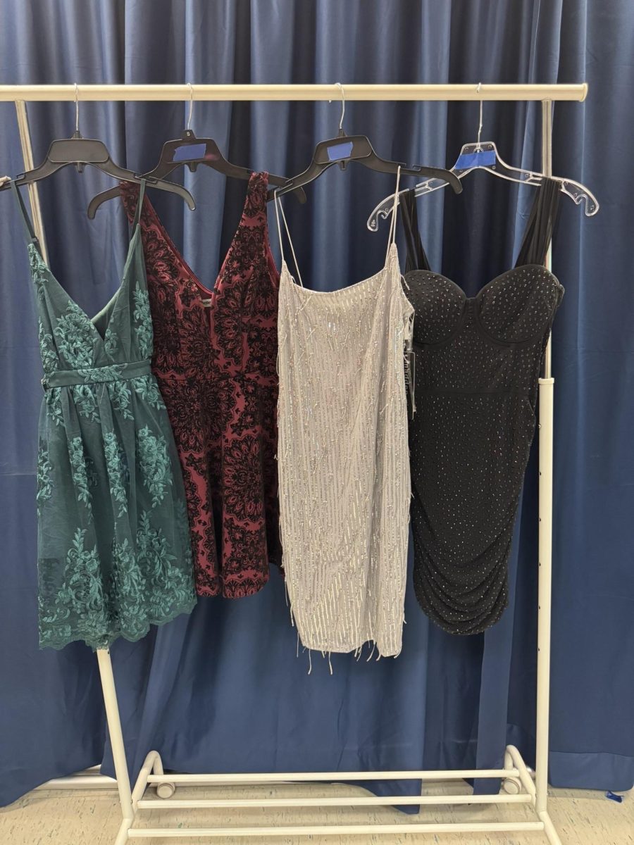 Shown in this picture are short dresses fitting Dallastown's homecoming theme, Bridgerton. 