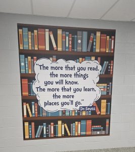 Vinyl murals were displayed in various areas of the school to brighten up the hallways. 
 