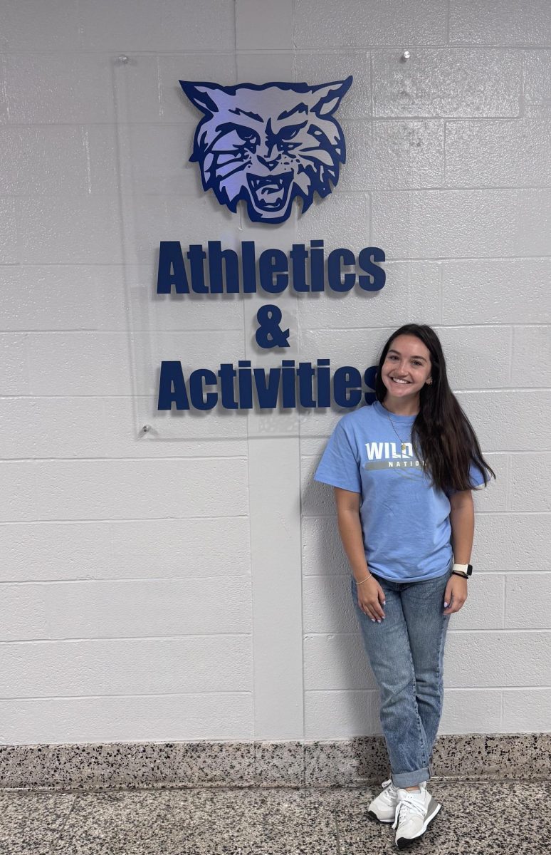Ms. Olivia Blasone is hard at work, in her position as the new Assistant Athletics and Activities Director.