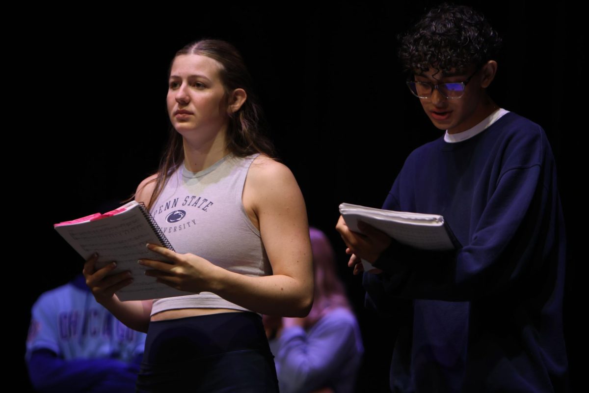 Chelsea Cottrell and Andruw Gurrea take the stage as Eurydice and Orpheus in Dallastown's newly introduced fall musical, Hadestown by Anais Mitchell.