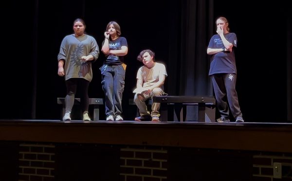 Actors of Dallastown Performing Arts Club (DPAC) are rehearsing for the fall play "I Never Saw Another Butterfly." (Casper Bowman)