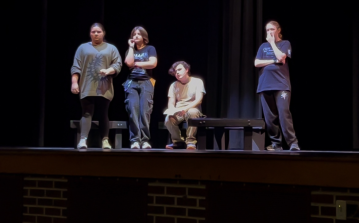 Actors of Dallastown Performing Arts Club (DPAC) are rehearsing for the fall play "I Never Saw Another Butterfly." (Casper Bowman)