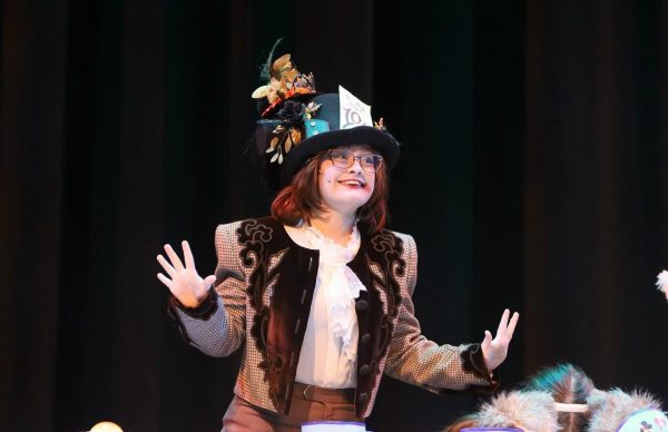 Lily Hengst is seen showing her passion for theatre by playing the role of The Mad Hatter in Dallastown Performing Arts Club 2024 Fall Play, Alice In Wonderland.