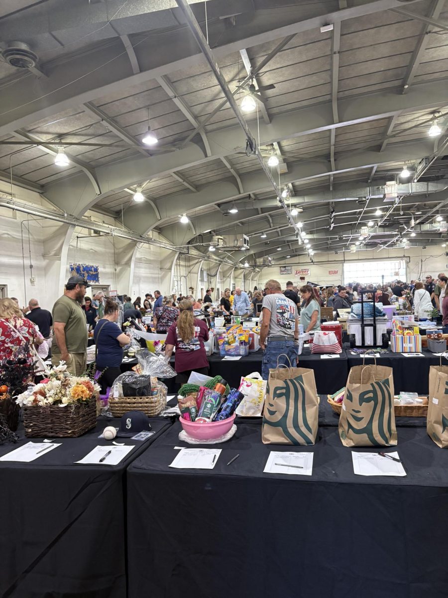 An over-view of the silent auction tables from the Spaghetti Dinner fundrasier.