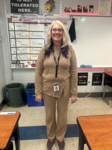 Mrs. Lori Riddle, known for her passion for Science, her students, and their safe spaces.