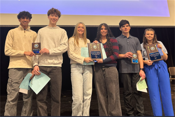 Dallastown's Science Fair Winners highlighted by Sanjay Satheesh and Steven Coulson on the left. Photo taken by Dallastown Area High School